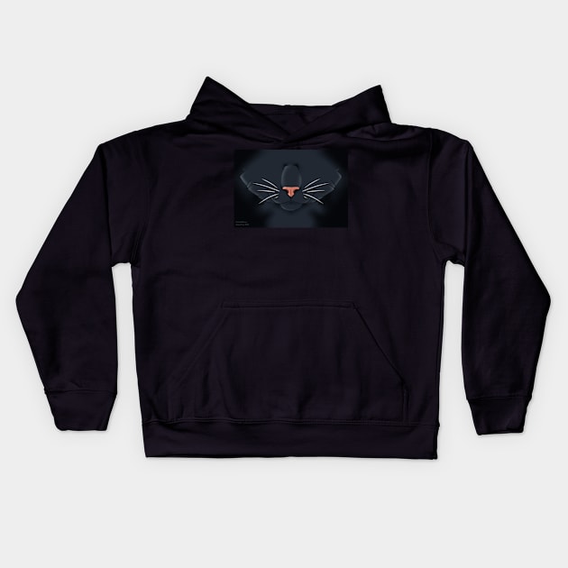 Black Cat Face Kids Hoodie by KeishaMaKainn